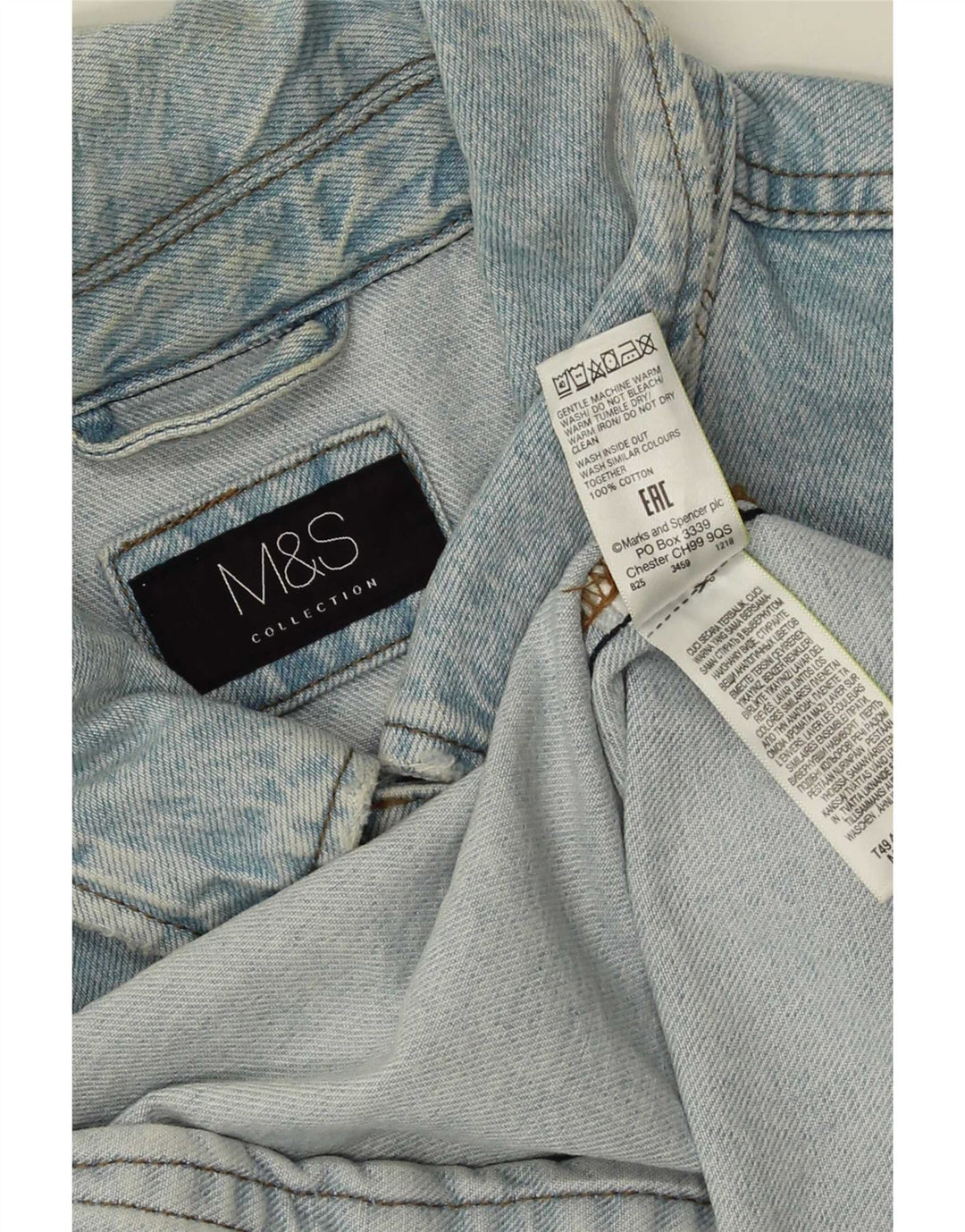Marks & Spencer Dame denimjakke UK 28 6XL Blå Bomuld