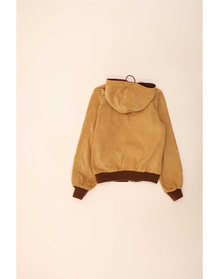 Vintage Herre Hætte Vendbar Bomber Jacket UK 38 Medium Brown Colourblock