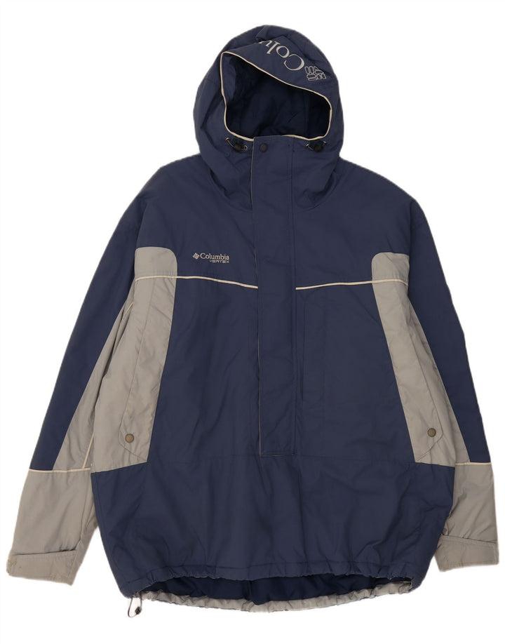 Columbia Herre Loose Fit Pullover Windbreaker Jacket UK 42 XL Navy Blue