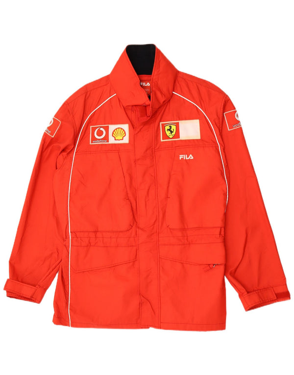 Fila Herre Scuderia Ferrari Windbreaker Jacket UK 38 Medium Red Colourblock