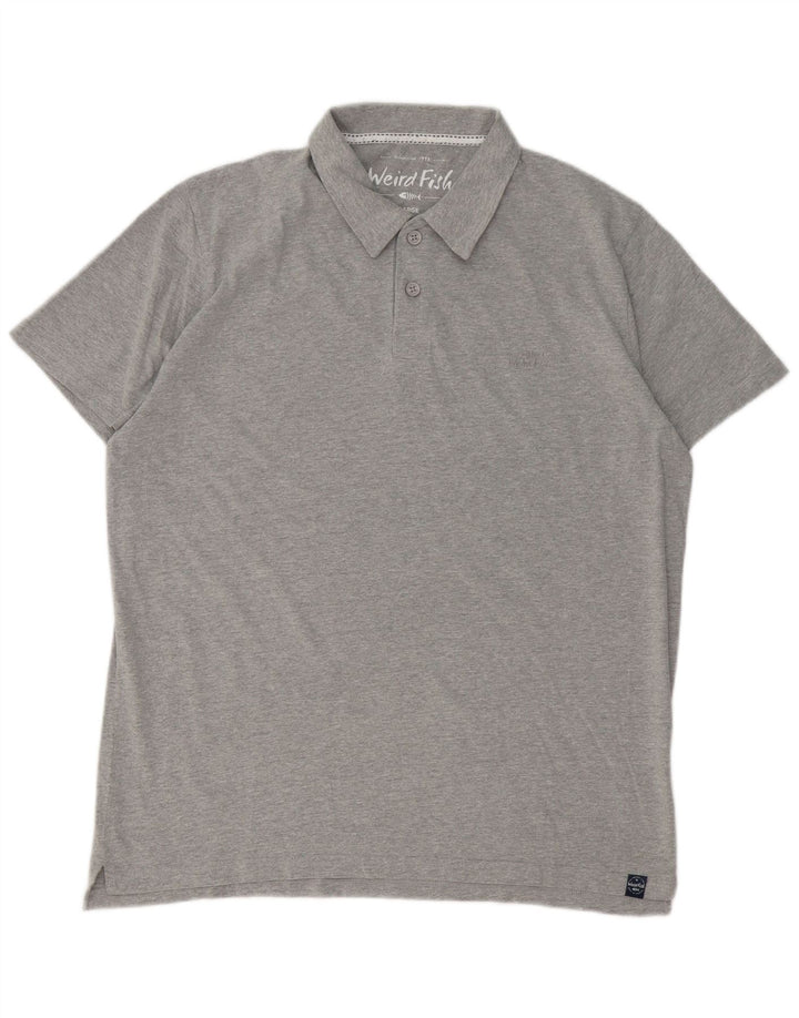 Weird Fish Herre Polo Shirt Stor Grå Bomuld