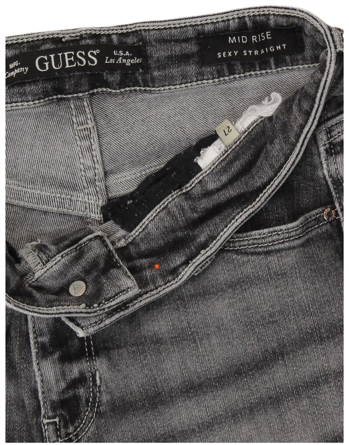 GUESS Dame mellemhøjde lige jeans W27 L30 Grå