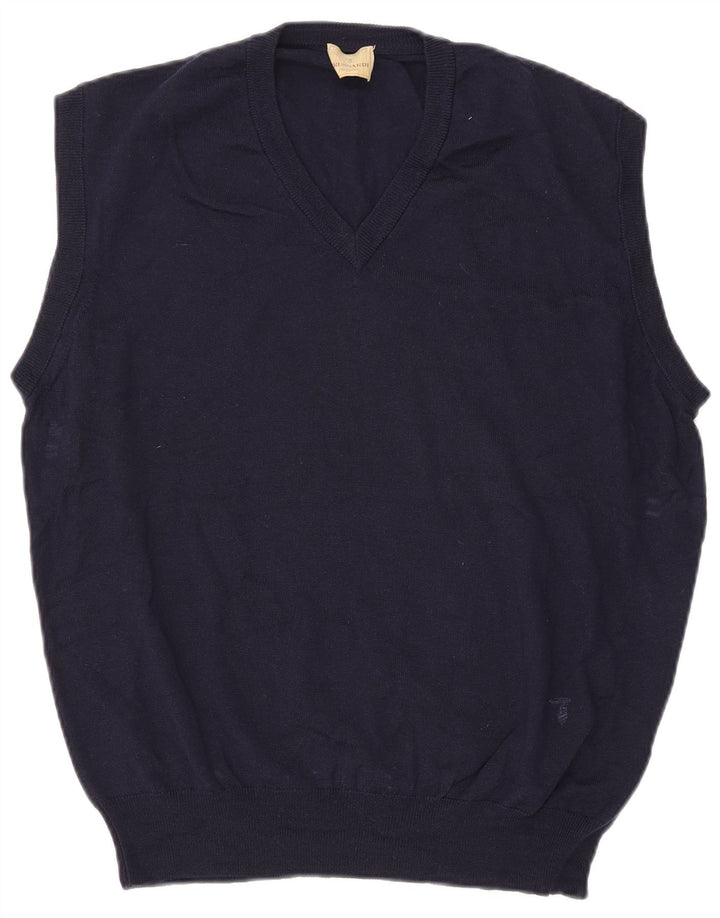 Trussardi Herrevest Tank Top Stor Marineblå Merinould