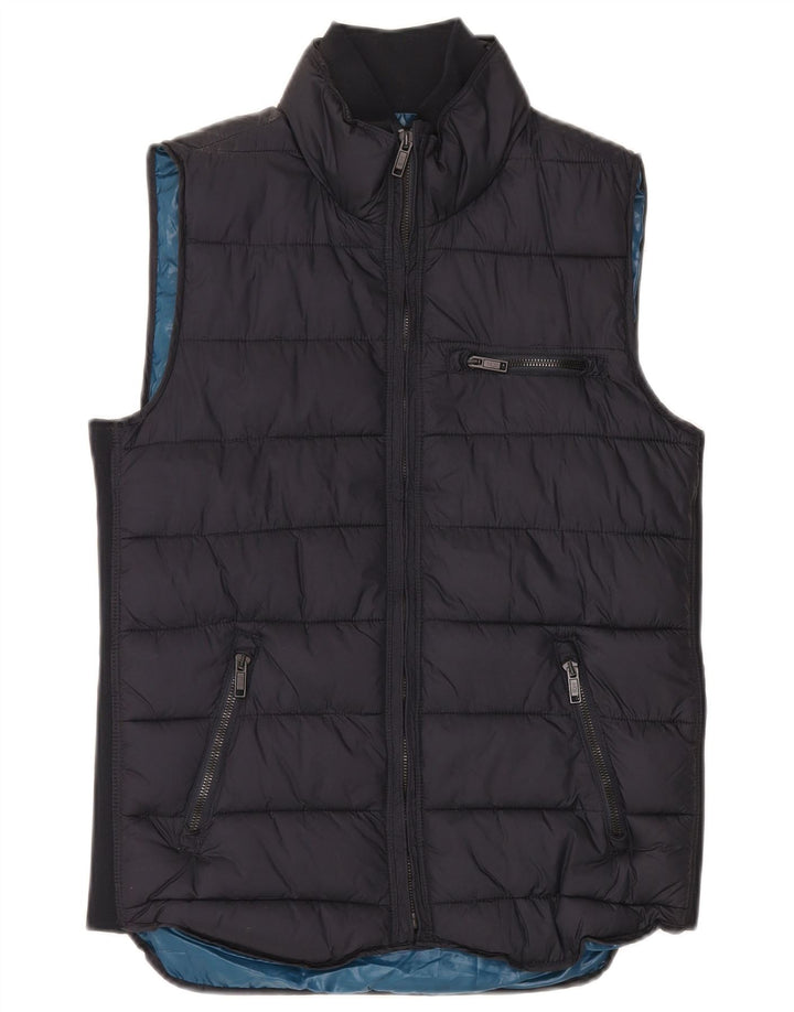Zara Herre Polstret Gilet UK 36 Small Navy Blue