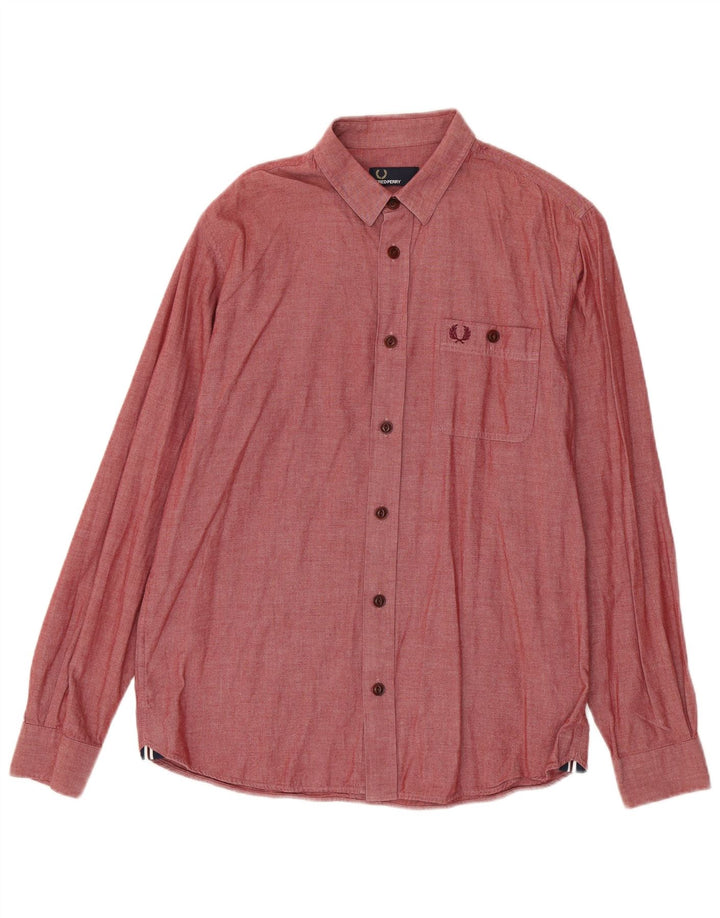 Fred Perry Herreskjorte Medium Bourgogne bomuld
