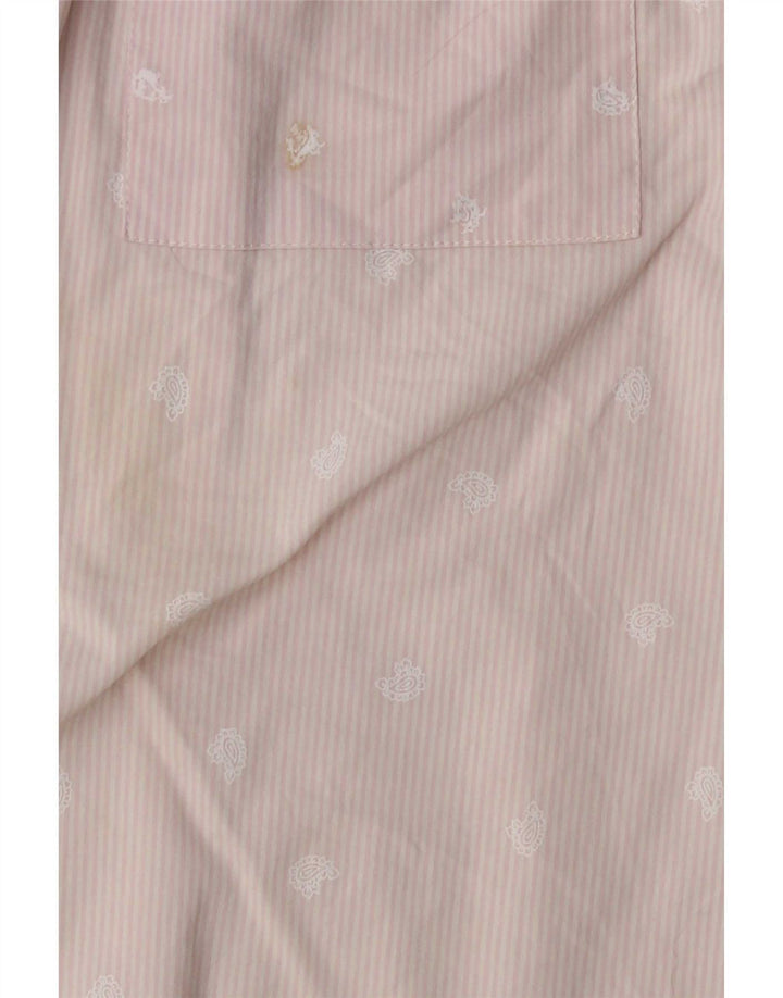 Zara Dame Langærmet Pullover Shirt UK 12 Medium Pink Paisley Cotton