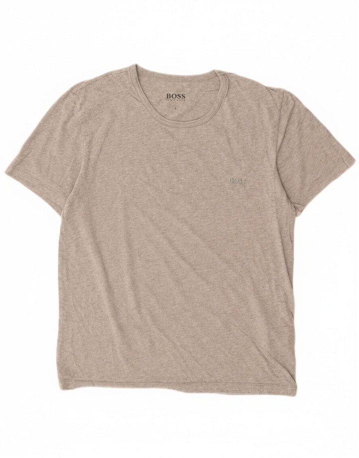 Hugo Boss Herre T-Shirt Top Lille Grå Bomuld