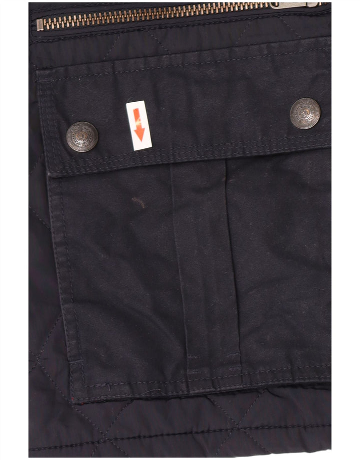 Ted Baker Herre quiltet jakke str. 4 Large Navy Blue Polyester