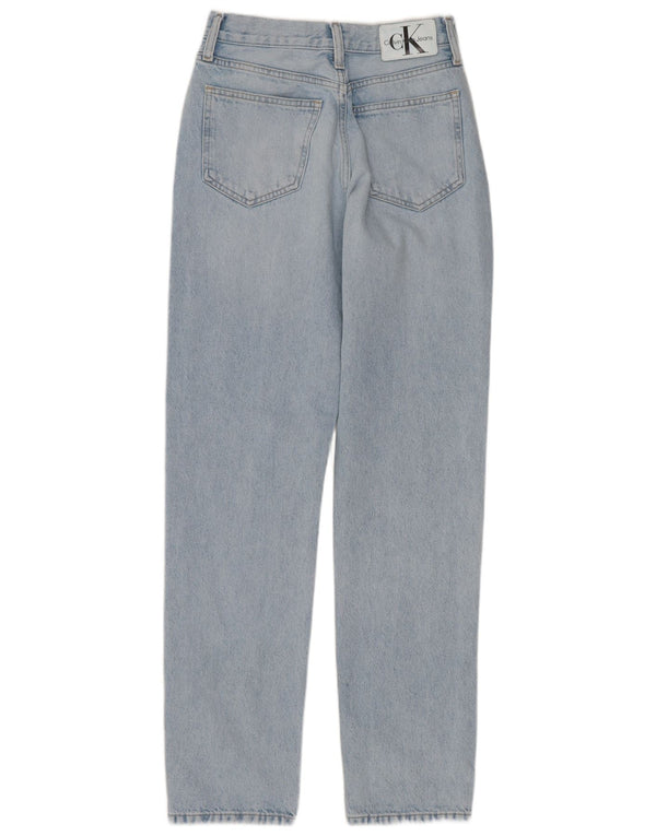 Calvin Klein, højtaljede koniske jeans til kvinder W27 L32 blå bomuld