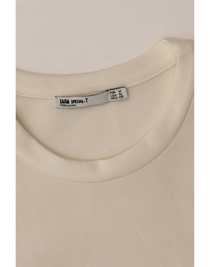 Zara Sweatshirt Jumper Dress UK 12 Medium Off White