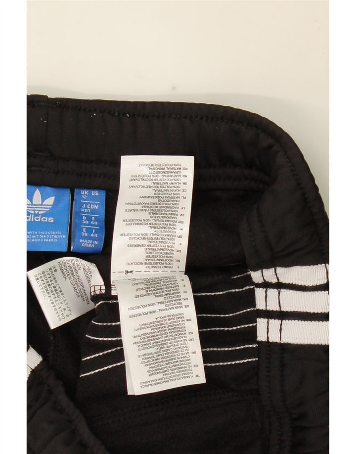 ADIDAS Womens Crop Tracksuit Trousers UK 12 Medium Black Polyester Vintage Adidas and Second-Hand Adidas from Messina Hembry 