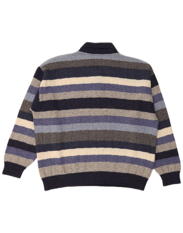 Il Granchio Mens Polo Neck Jumper Sweater 2XL Multicoloured Striped