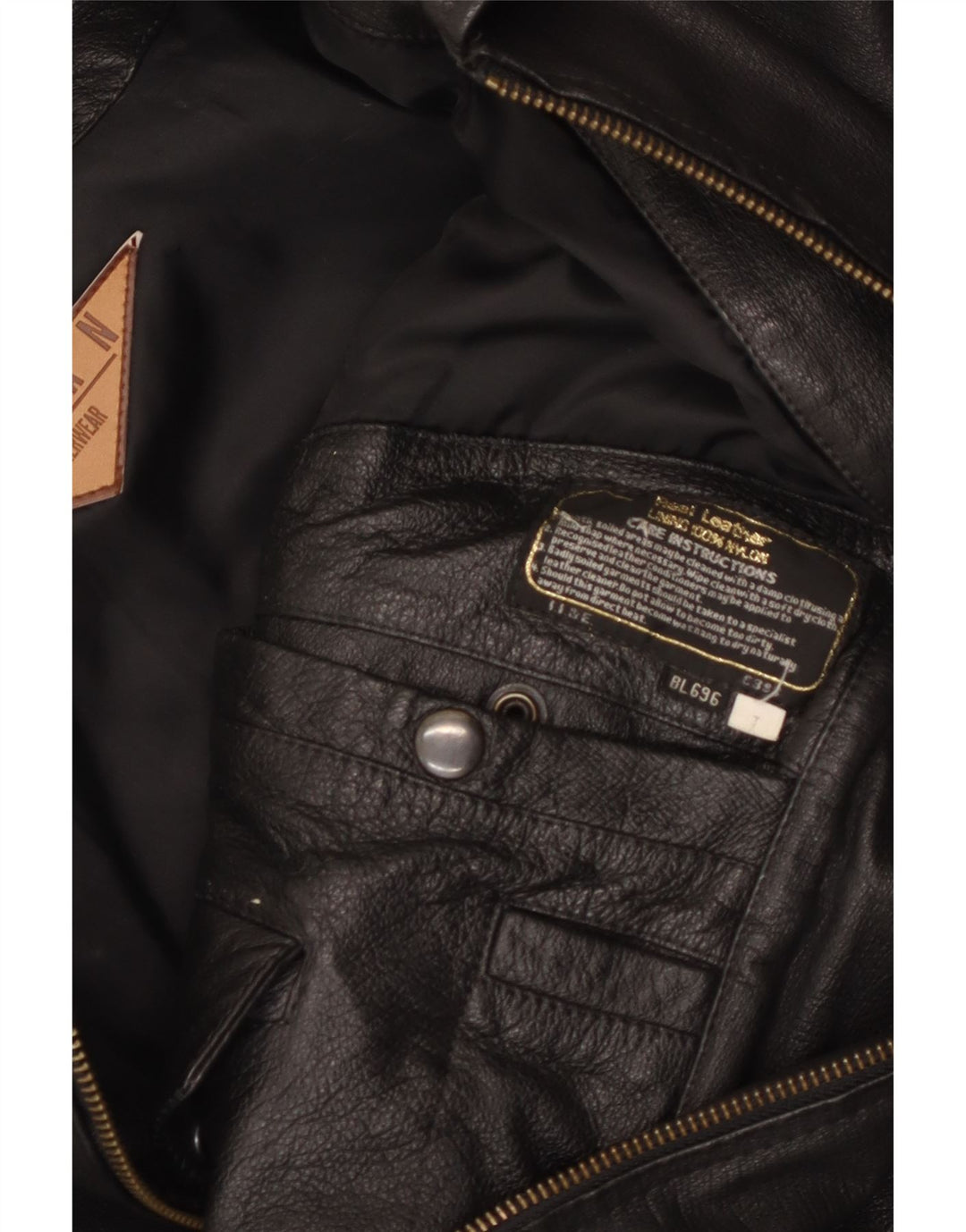 MILAN Herre Læderjakke UK 40 Stor Sort Læder