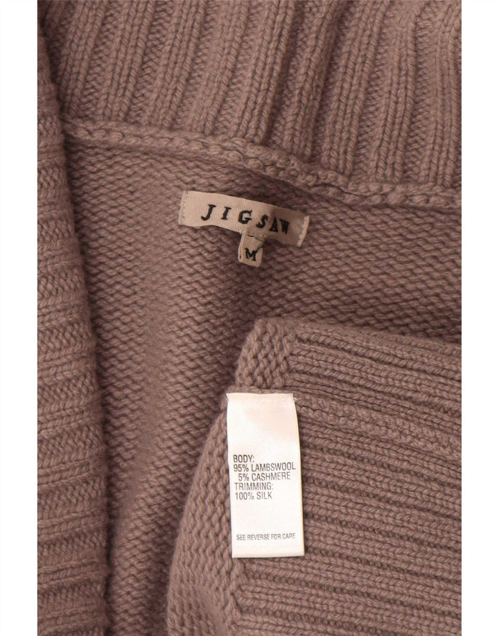 Jigsaw Womens Crop 3/4-ærmet wrap cardigan sweater UK 14 Medium Brun