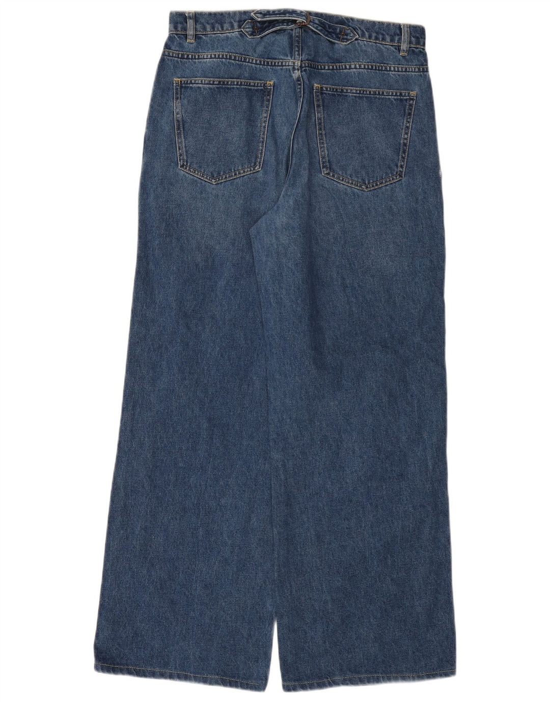 Massimo Dutti Dame Jeans med brede ben EU 40 Medium W30 L30 Blå Bomuld