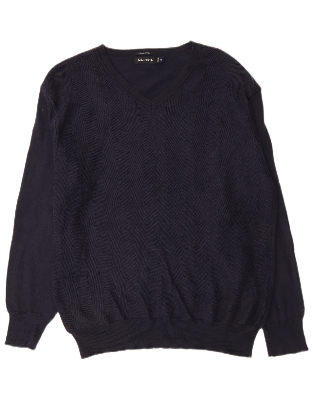 Nautica Herre V-hals sweater Medium Marineblå Bomuld