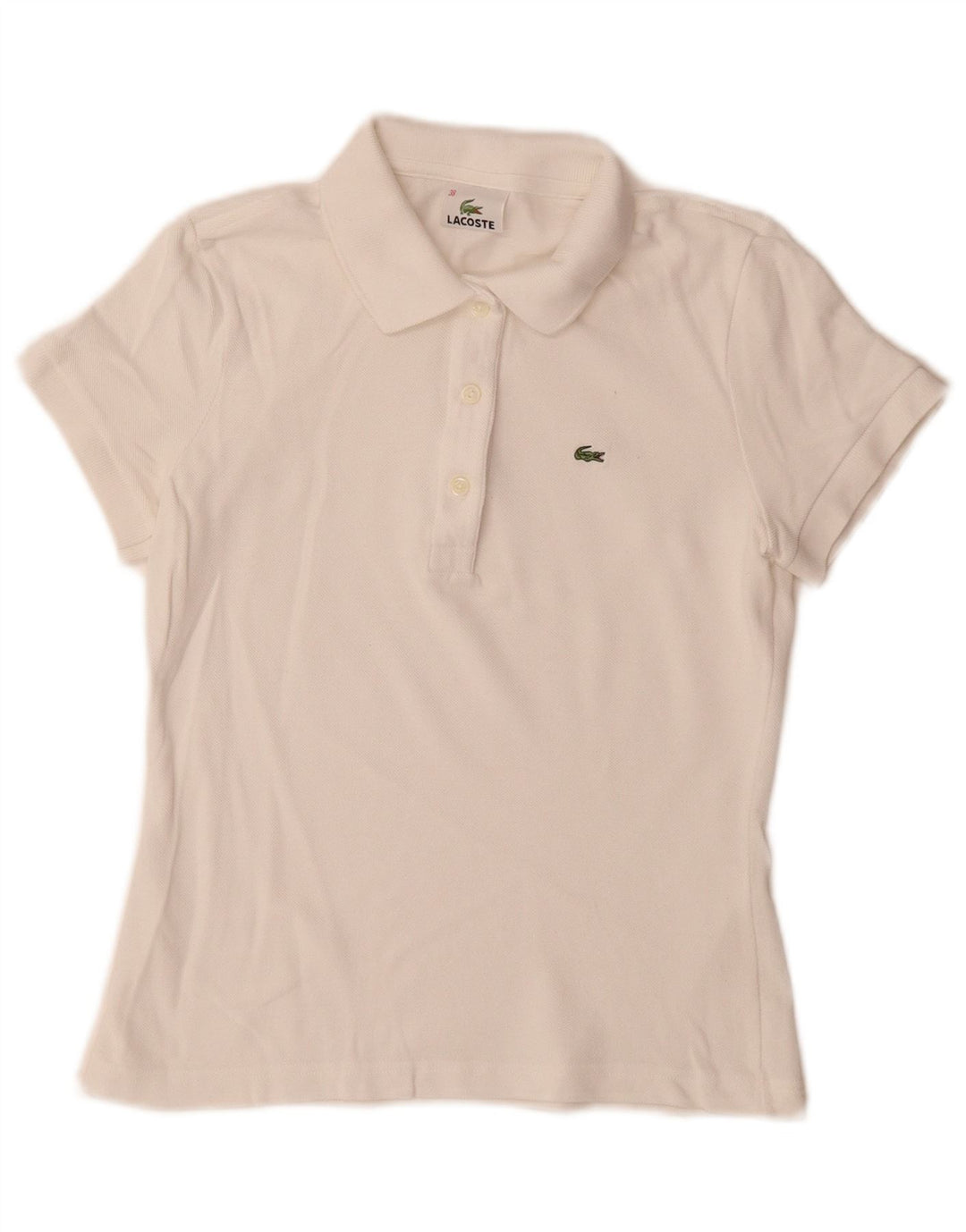 Lacoste Dame Polo Shirt Størrelse 38 Medium White