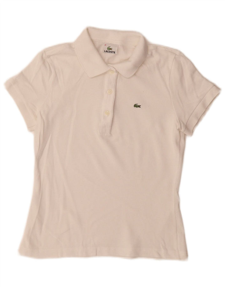 Lacoste Dame Polo Shirt Størrelse 38 Medium White