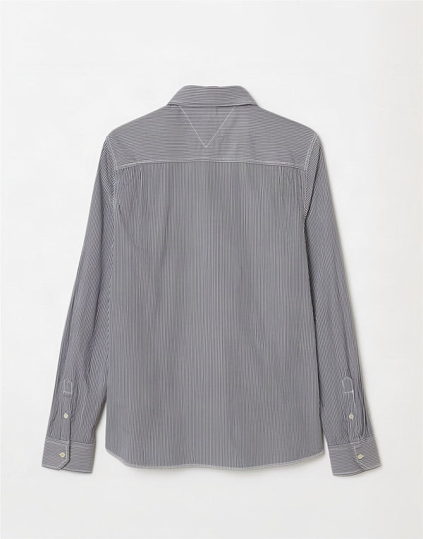 Tommy Hilfiger herre Slim Fit skjorte 2XL grå nålestribet bomuld