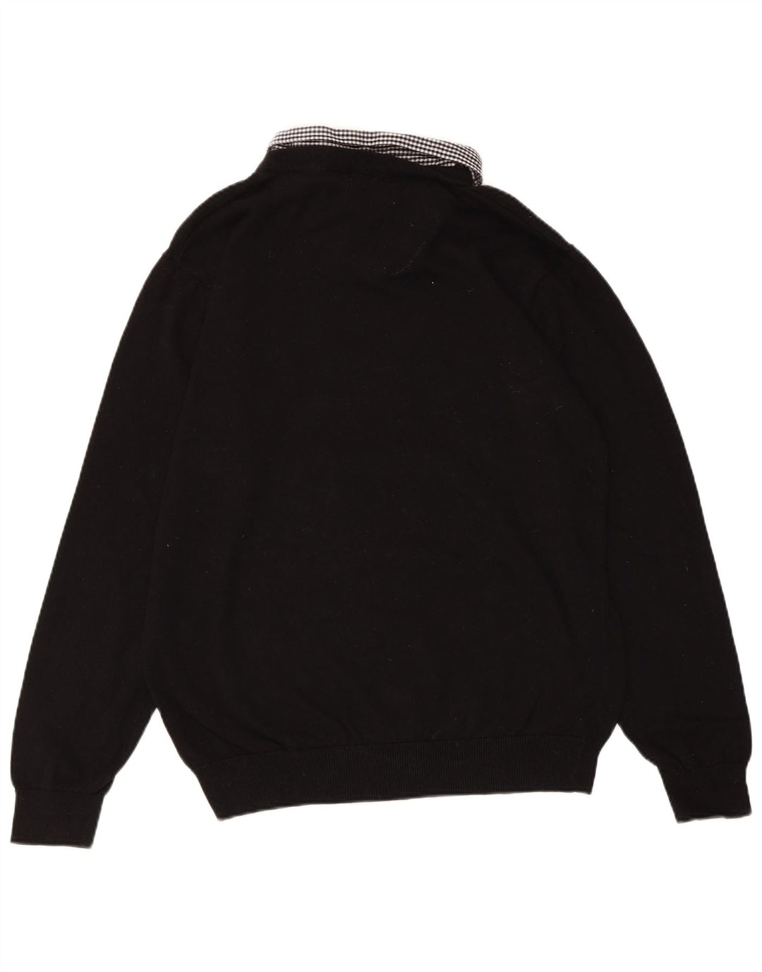 PIERRE CARDIN Dame V-hals sweater UK 18 XL Sort ternet bomuld