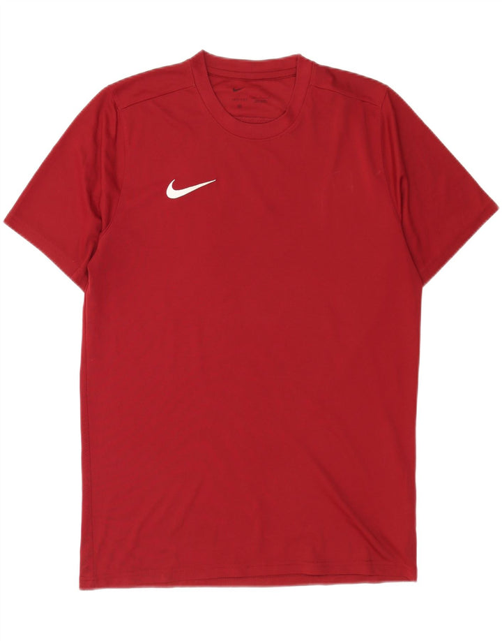 Nike Herre Dri Fit T-Shirt Top Stor Burgundy Polyester
