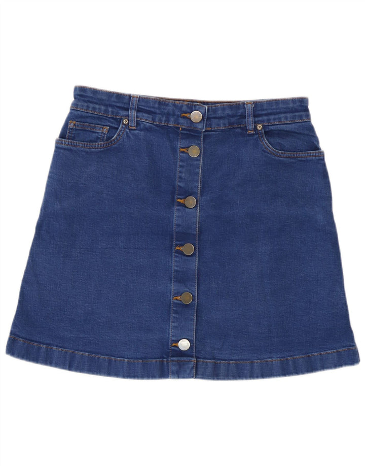 Oasis Dame Denim Nederdel UK 12 Medium W30 Blå Bomuld