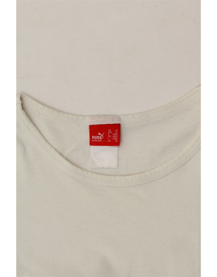 PUMA Womens T-Shirt Top UK 14 Medium White Vintage Puma and Second-Hand Puma from Messina Hembry 