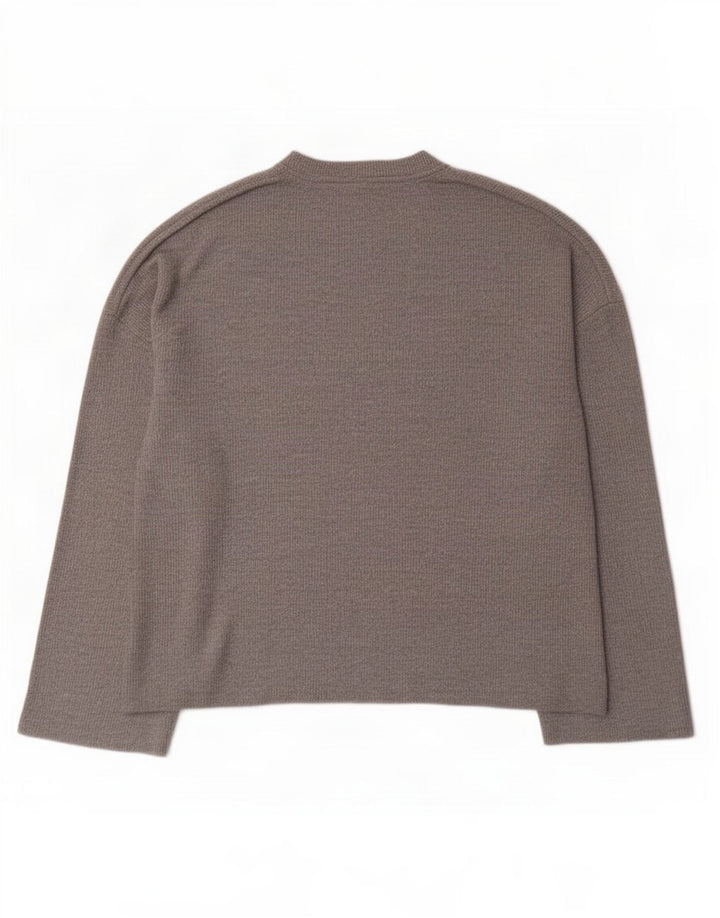 Topshop Dame Oversized Top 3/4 ærme UK 10 Small Grå