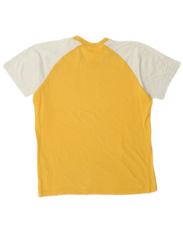 Adidas Boys T-Shirt Top 13-14 år Gul Colourblock Bomuld