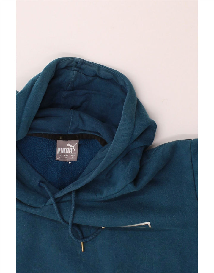 PUMA Mens Hoodie Jumper Large Blue Vintage Puma and Second-Hand Puma from Messina Hembry 