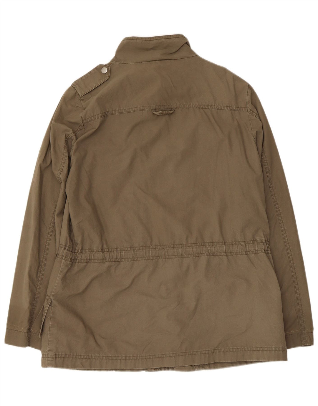 Zara Militærjakke til kvinder UK 14 Medium Khaki Bomuld