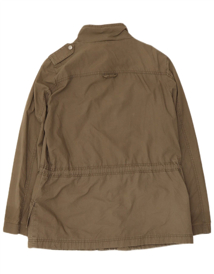 Zara Militærjakke til kvinder UK 14 Medium Khaki Bomuld
