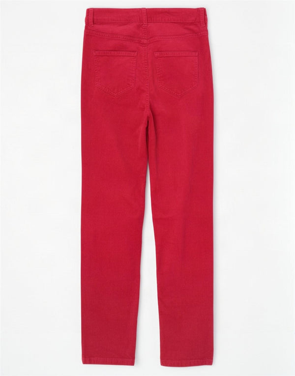 Marks & Spencer Dame Slim Corduroy Bukser UK 10 Small W28 L28 Rød