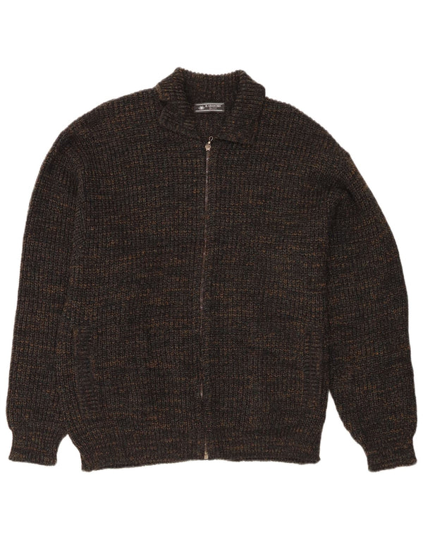 Il Granchio Herre Regular Fit Cardigan Sweater Large Navy Blue Flecked Wool