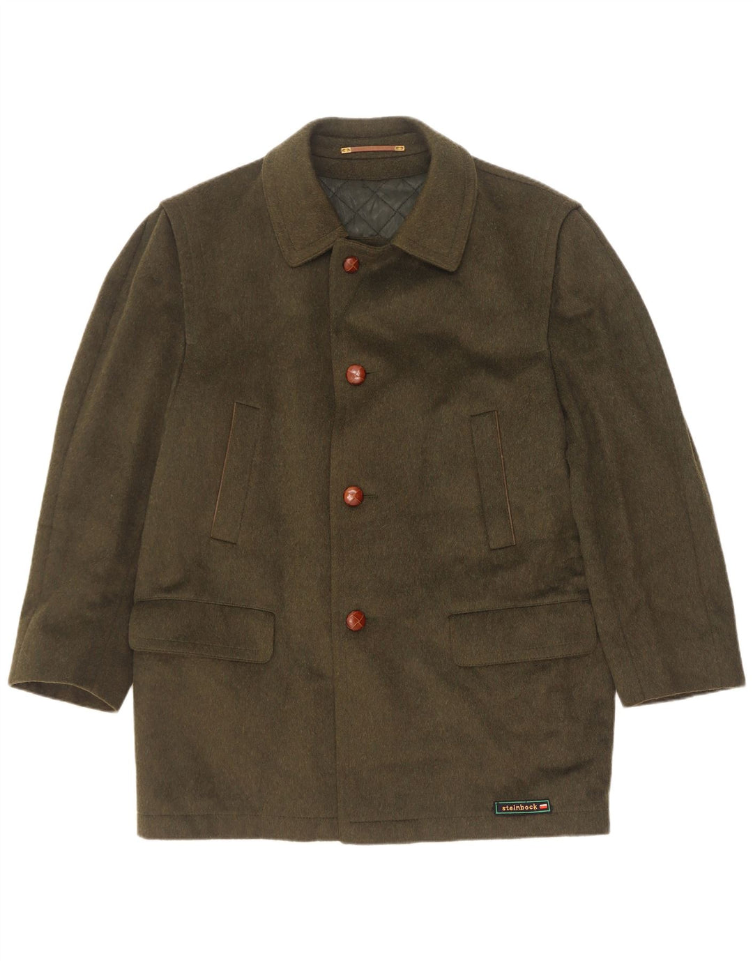 Steinbock Herre Overfrakke IT 48 Medium Khaki Wool