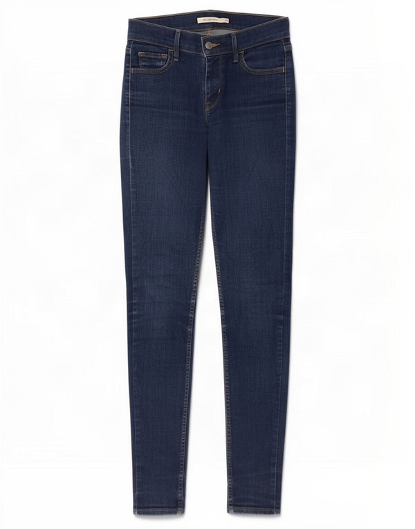 Levi's Womens 710 Super Skinny Jeans UK 8 Small W26 L32 Navy Blue Cotton