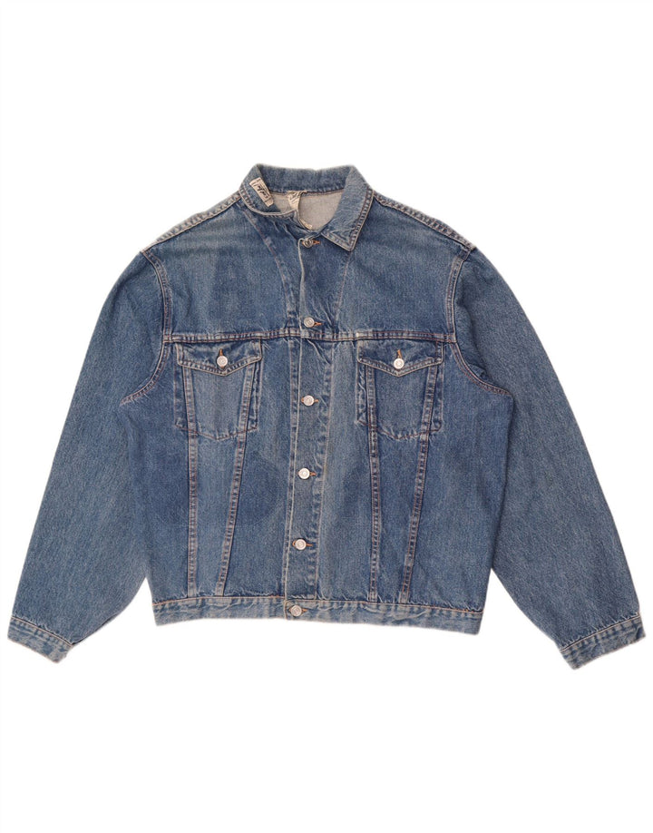Vintage Herre denimjakke UK 38 Medium Blue Cotton