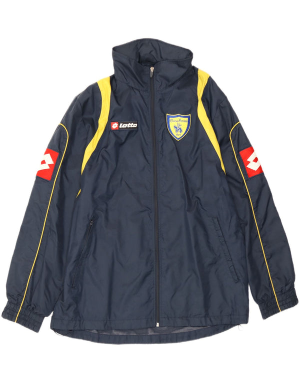Lotto Regnjakke med hætte til mænd UK 40 Large Navy Blue Polyester Sports