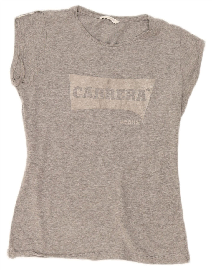 Carrera Grafisk T-shirt top til kvinder DK 12 mellemgrå