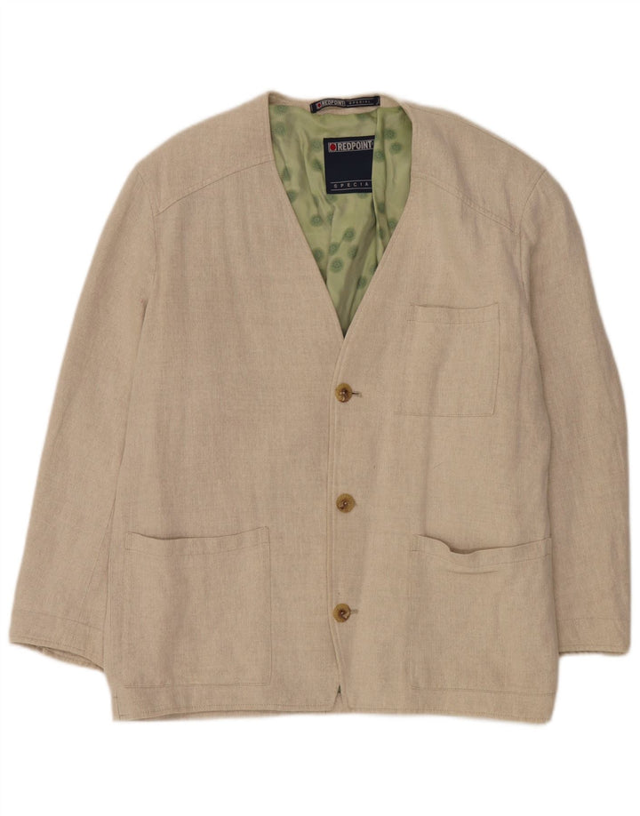 Redpoint Herre 3 Button Blazer Jacket IT 48 Medium Beige Sildebensbomuld