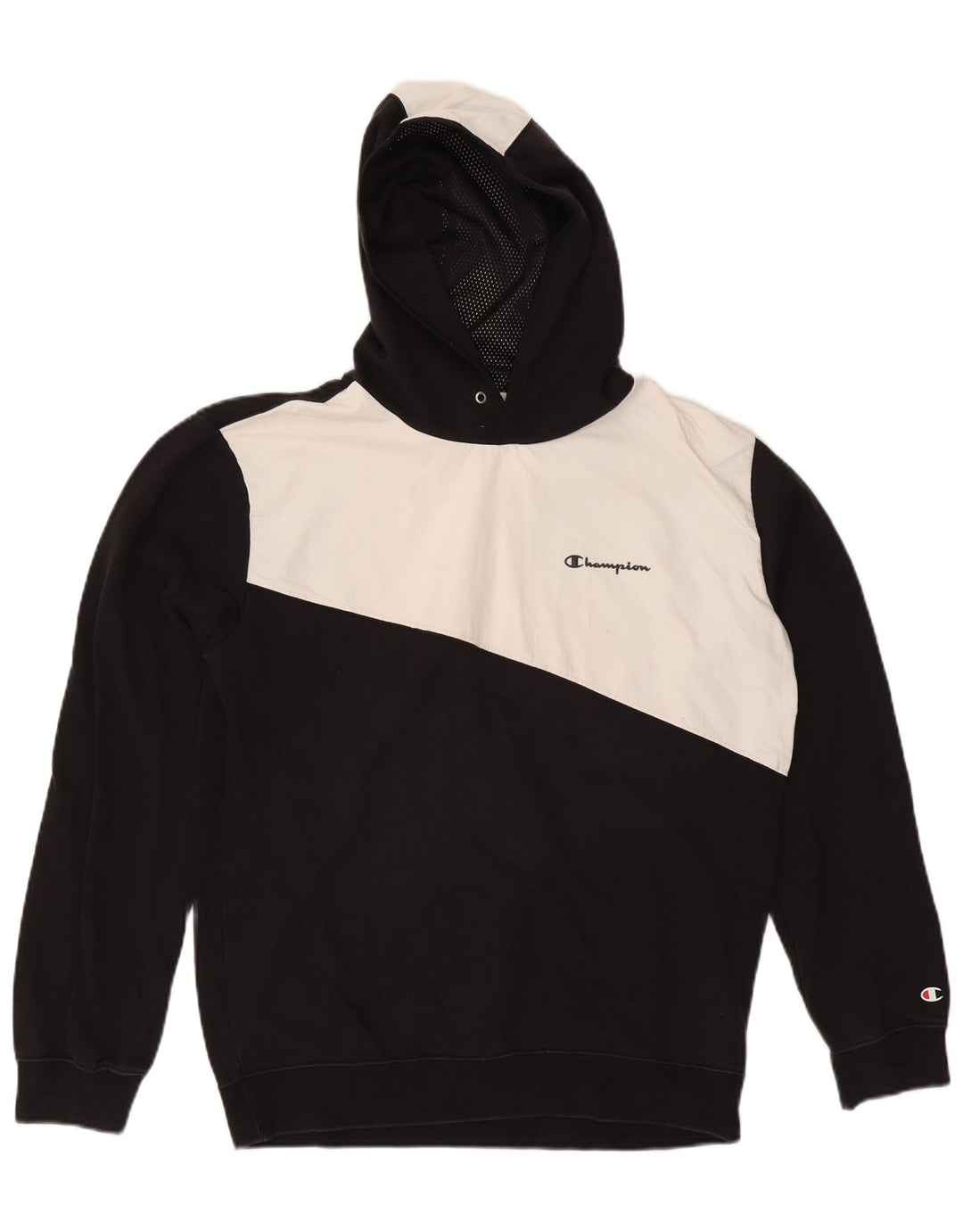 CHAMPION Grafisk hættetrøje til mænd XL Sort Colourblock