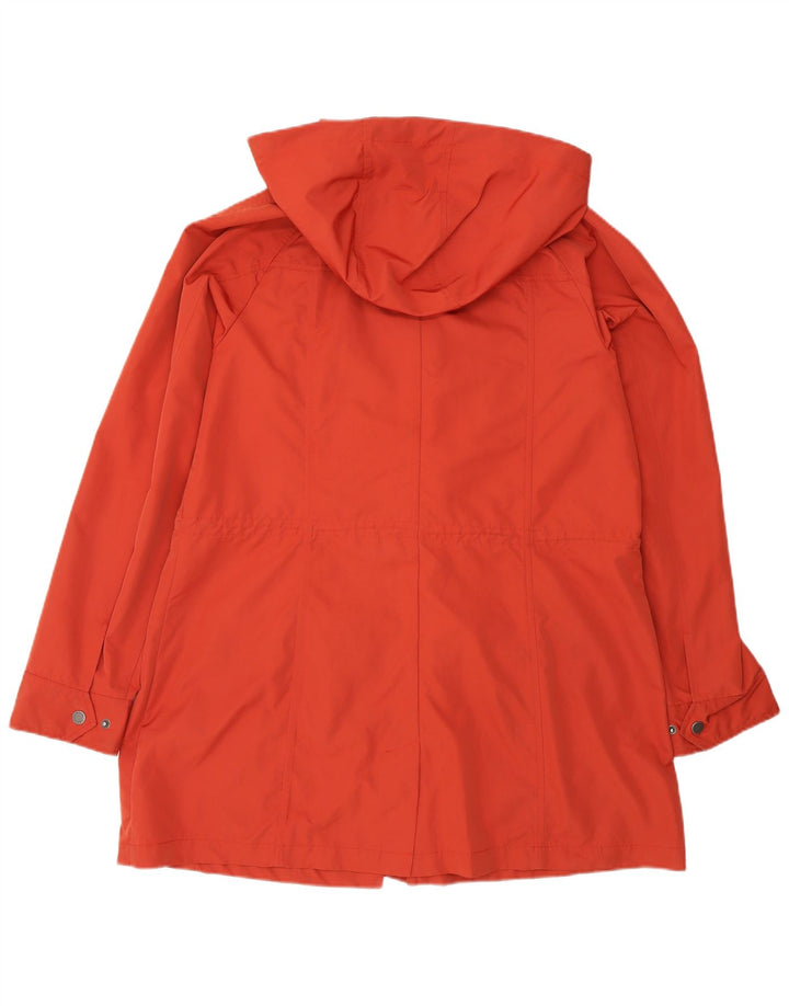 ORVIS Regnfrakke med hætte til kvinder UK 16 Large Orange Polyester
