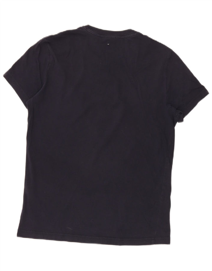 Champion Dame Grafisk T-Shirt Top UK 14 Medium Navy Blue