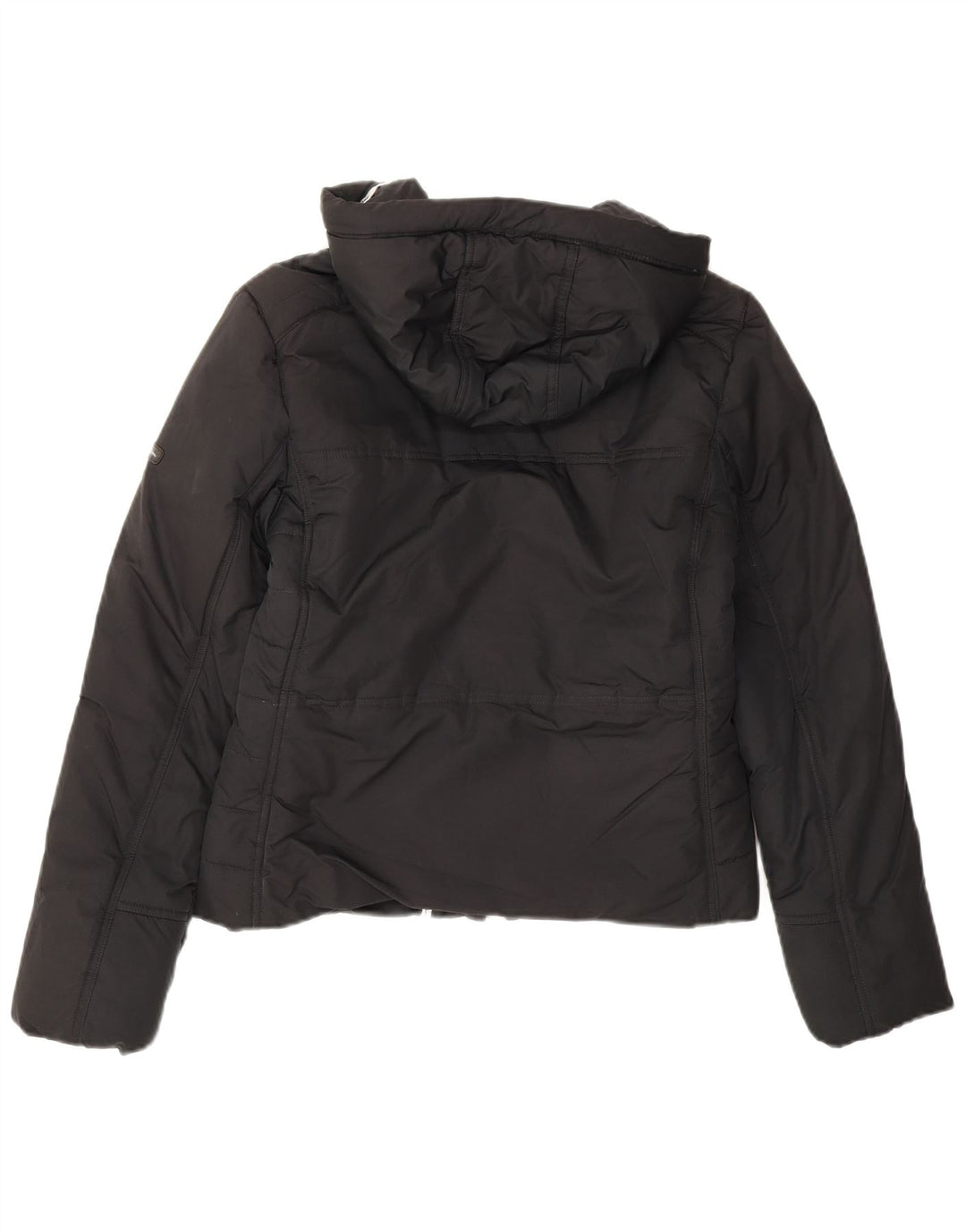 Champion Dame Hætte Polstret Jakke UK 14 Medium Sort Polyester