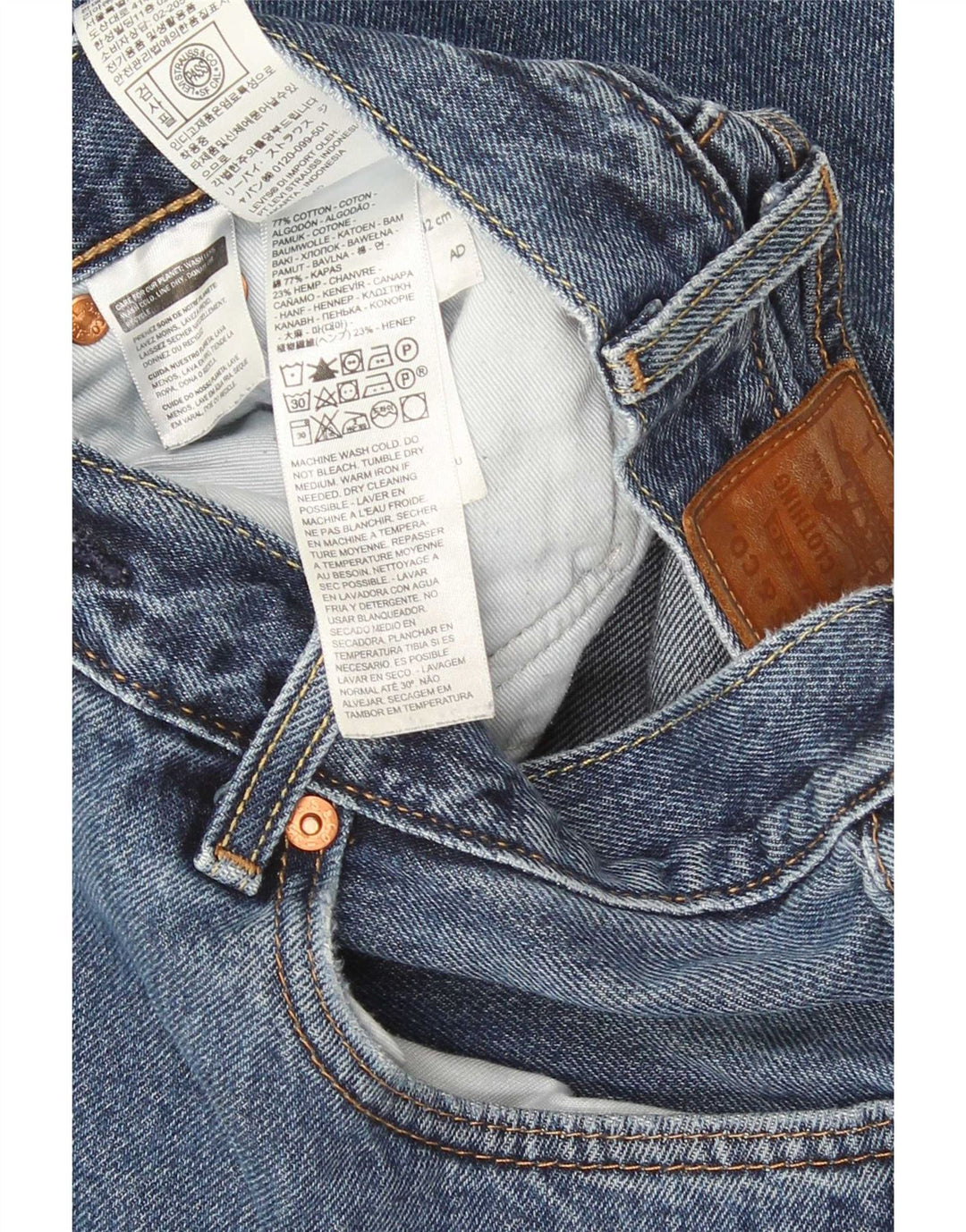 Levi's Straight Jeans til mænd W32 L32 blå bomuld