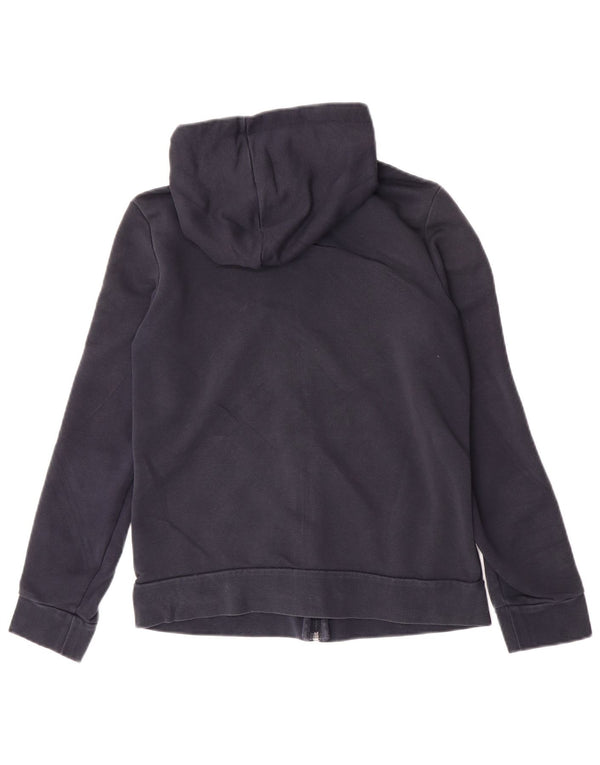 Adidas Womens Zip Hoodie Sweater UK 12/14 Medium Navy Blue Cotton