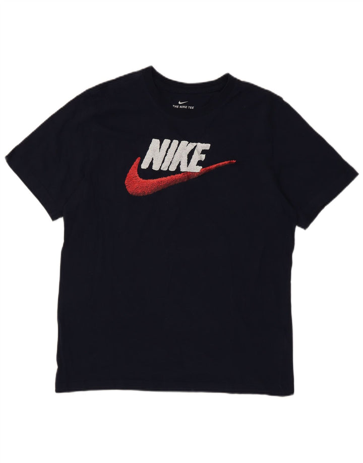 Nike grafisk T-shirt top til mænd, stor marineblå bomuld