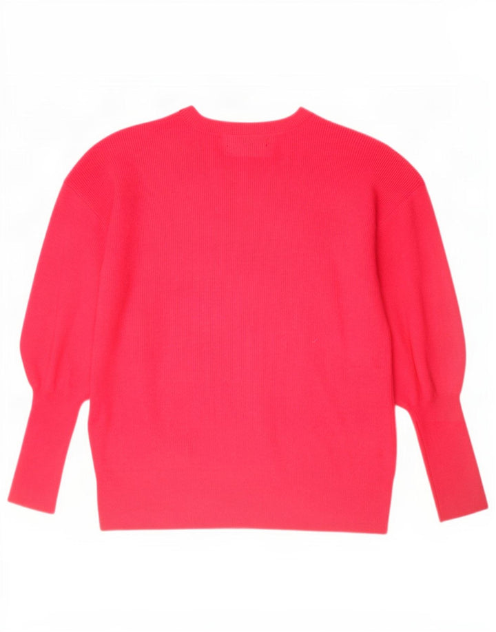 Marks & Spencer Dame Oversized V-hals sweater UK 10 Small Pink