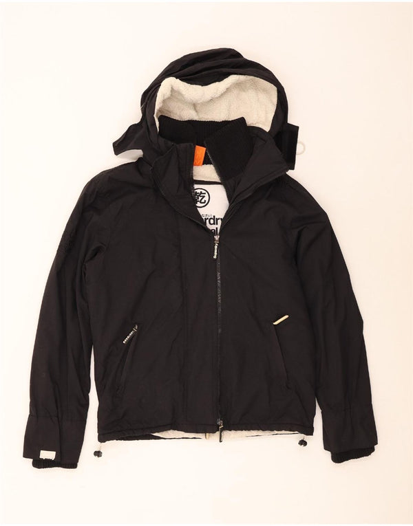 Superdry Windcheater hættejakke til mænd UK 40 Stor sort nylon