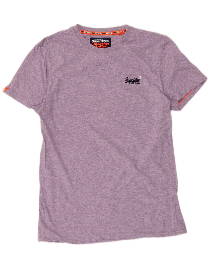 SUPERDRY Herre T-Shirt Top Medium Lilla Bomuld